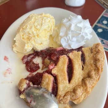 Foxy's Landing & Restaurant - Cherry pie à la mode. It was good, but it's microwaved - Breakfast & Brunch Near Me - Lancaster, California Foxy's Landing & Restaurant - Cherry pie à la mode. It was good, but it's microwaved - Breakfast & Brunch Near Me - Lancaster, California