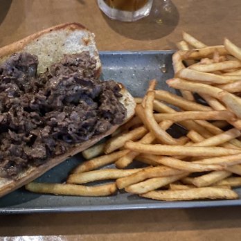 Wiseguys Bar & Grill - A delicious London broil steak sandwich! (I never get the onions and peppers) - Cocktail Bars Near Me - Myrtle Beach, South Carolina Wiseguys Bar & Grill - A delicious London broil steak sandwich! (I never get the onions and peppers) - Cocktail Bars Near Me - Myrtle Beach, South Carolina