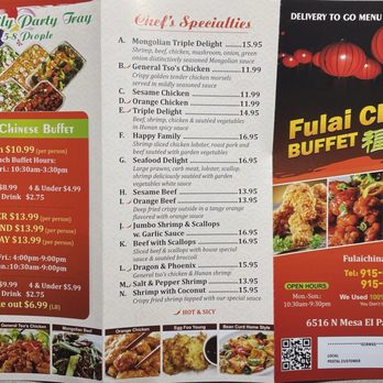 Fu Lai China Buffet - Delivery/To Go menu - Chinese Near Me - El Paso, Texas