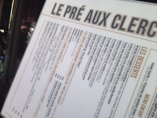 Menu photo 4 Le Pré aux Clercs Paris, 75