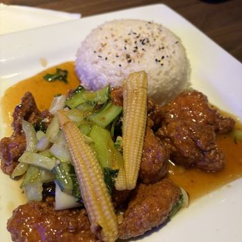 Yard House - Orange chicken with white rice and vegetables - New American Near Me - Sarasota, Florida Yard House - Orange chicken with white rice and vegetables - New American Near Me - Sarasota, Florida