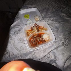 American Deli - The 10 piece Wings and Fries Combo with a peach punch