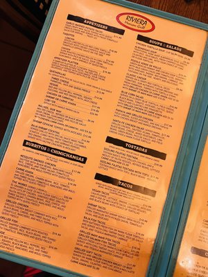 Menu photo 8 Riviera Mexican Grill Redondo Beach, CA