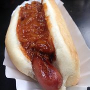 Photo of Papaya Dog - New York, NY, United States. Chili Dog for $2.50