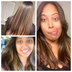 Uniq Salon - She kept my base color and added highlights, she also straightened my huge curly hair.
