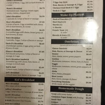 Criddle's Cafe - Breakfast menu as of January 8th 2015 - Cafes Near Me - South Ogden, Utah