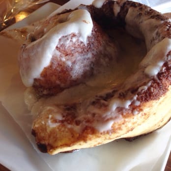 Crema Coffee & Bakery - Cinnamon roll- served warm but a bit hard - Coffee & Tea Near Me - Cary, North Carolina