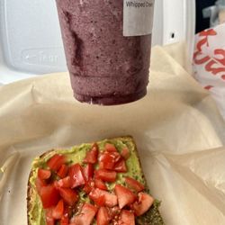 Wired Cup Cafe - Avocado toast and berry smoothie