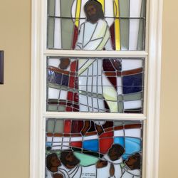 Holy Redeemer Catholic Church - Stained glass window from original Church. 6/27/20