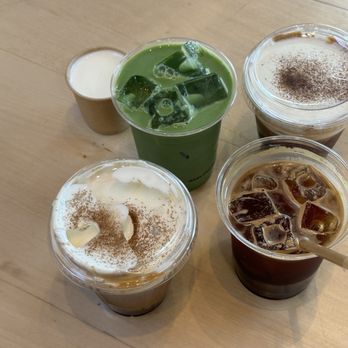 Maru Coffee - assorted cream tops, matcha cream top, and iced americano - Coffee & Tea Near Me - Los Angeles, California