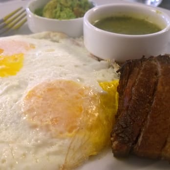 The Terrace - Sunday brunch ala carte: Huevos rancheros with only two slices of pork belly, $17 - New American Near Me - Pasadena, California The Terrace - Sunday brunch ala carte: Huevos rancheros with only two slices of pork belly, $17 - New American Near Me - Pasadena, California