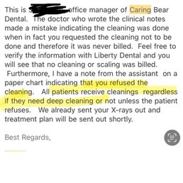 Why would anyone EVER schedule a dental cleaning and then show up to their appointment and refuse the cleaning? This is insane. Why would anyone EVER schedule a dental cleaning and then show up to their appointment and refuse the cleaning? This is insane.