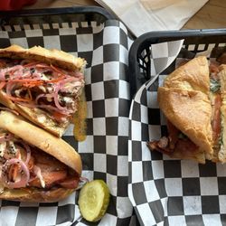 T&B Provisions And Eatery - Pork belly sandwich and Bacon Brie croissant