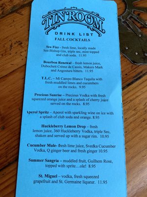 Menu photo 5 Tin Room Bar Burien, WA