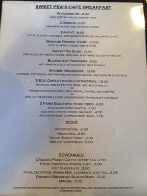 Menu photo 6 Sweet Pea's Cafe Bar Harbor, ME