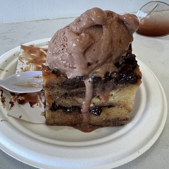 Parfait Paris - Croissant bread pudding with gelato on top. - Bakeries Near Me - Coronado, California Parfait Paris - Croissant bread pudding with gelato on top. - Bakeries Near Me - Coronado, California