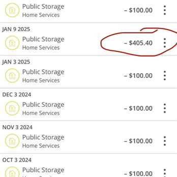 Public Storage - Picture proof of $400 charge with no chargeback. Plus proof of the rent increase within a month (79 -100) - Self Storage Near Me - Elkhorn, Nebraska Public Storage - Picture proof of $400 charge with no chargeback. Plus proof of the rent increase within a month (79 -100) - Self Storage Near Me - Elkhorn, Nebraska