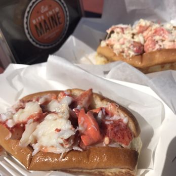 Bite Into Maine - Connecticut- warm butter & lobster roll Wasabi- cold lobster with wasabi mayo. - Seafood Near Me - Cape Elizabeth, Maine Bite Into Maine - Connecticut- warm butter & lobster roll Wasabi- cold lobster with wasabi mayo. - Seafood Near Me - Cape Elizabeth, Maine
