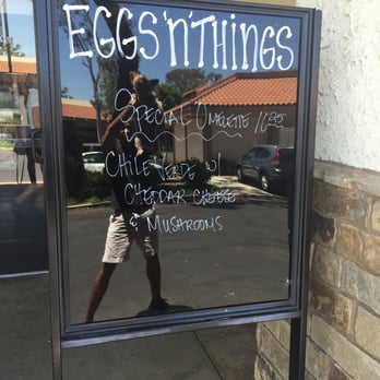 Eggs N Things - Best omelette: chile verde with cheddar cheese & mushrooms - Breakfast & Brunch Near Me - Thousand Oaks, California Eggs N Things - Best omelette: chile verde with cheddar cheese & mushrooms - Breakfast & Brunch Near Me - Thousand Oaks, California