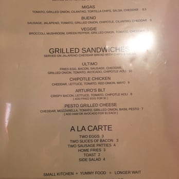 Arturo's Underground Cafe - Menu 1 - Cafes Near Me - Austin, Texas