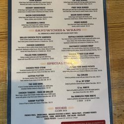 The Shed Grill & Bar Kingfisher - MENU - BACK