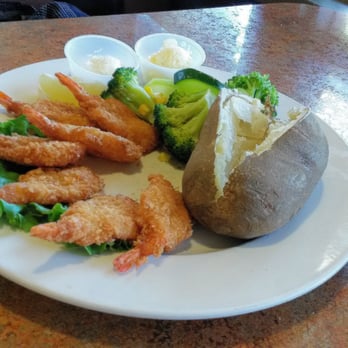 My Cafe - Prawns with a baked potato and vegetables. - Breakfast & Brunch Near Me - Newark, California My Cafe - Prawns with a baked potato and vegetables. - Breakfast & Brunch Near Me - Newark, California