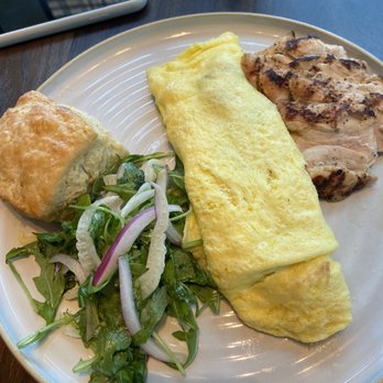 Yardbird - Omelette with a side of grilled chicken - Southern Near Me - Dallas, Texas