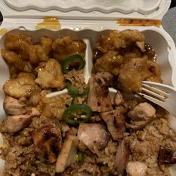 Chinese Gourmet Hibachi Express - Listen this stuff here! Is gooooood! I love it! New fan for sure. Food was hot the spicy bourbon was delicious! 10/10 highly recommend!!