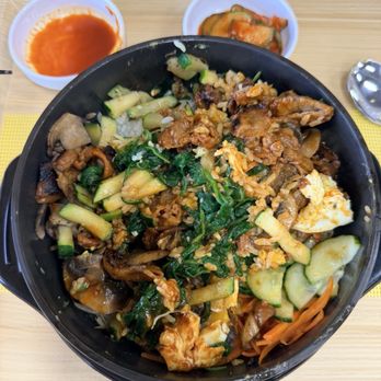 Sunny Seoul Korean Kitchen - Bibimbap... it was much prettier but this is after my husband started eating. - Korean Near Me - Bradenton, Florida Sunny Seoul Korean Kitchen - Bibimbap... it was much prettier but this is after my husband started eating. - Korean Near Me - Bradenton, Florida