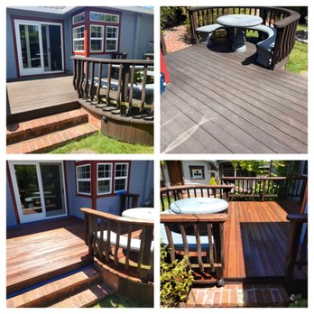 SFC Pressure Washing - Redwood deck with years of weathering and a bad stain cleaned and restained to compliment the natural tones of the wood! - Pressure Washers Near Me SFC Pressure Washing - Redwood deck with years of weathering and a bad stain cleaned and restained to compliment the natural tones of the wood! - Pressure Washers Near Me
