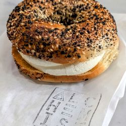 Everything bagel with loaded cream cheese