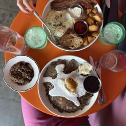 Buckwheat Pancakes and Breakfast Potatoes