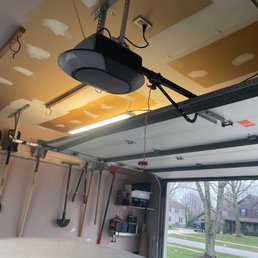 Chamberlain 8ft garage door installation.