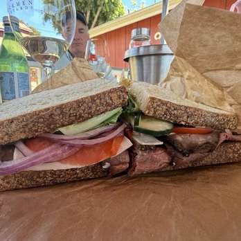 Panino - Los Olivos - Roast beef and cheddar on sourdough. - Delis Near Me - Los Olivos, California Panino - Los Olivos - Roast beef and cheddar on sourdough. - Delis Near Me - Los Olivos, California