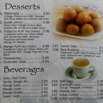 Curry & Kabob - Menu: desserts and drinks - Indian Near Me - Columbia, Maryland