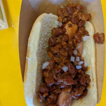 Loaf'n Dog - Veggie hot dog with veggie chili - not good, chili came from a can, Loma Luna to be specific. - Hot Dogs Near Me - Cleburne, Texas Loaf'n Dog - Veggie hot dog with veggie chili - not good, chili came from a can, Loma Luna to be specific. - Hot Dogs Near Me - Cleburne, Texas