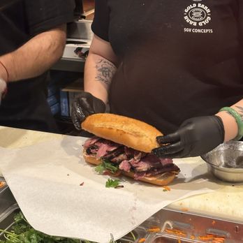 Gold Banh - Assembling the 1/2 lb pastrami banh mi - Sandwiches Near Me - Glendora, California