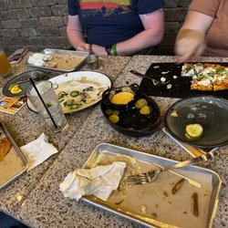 Bar Louie - Evansville - All good almost gone, Salmon Sliders, Buffalo Chicken Flatbread, beef sliders, Gastroburger, Chicken Nachos& Hand Breaded Fried Pickles!