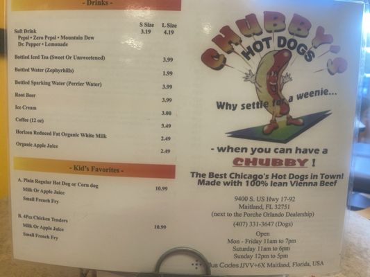 Menu photo 5 Chubby's Hot Dogs & Subs Maitland, FL Menu photo 5 Chubby's Hot Dogs & Subs Maitland, FL