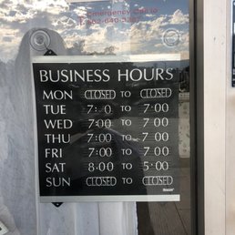 Business hours and phone number. Business hours and phone number.