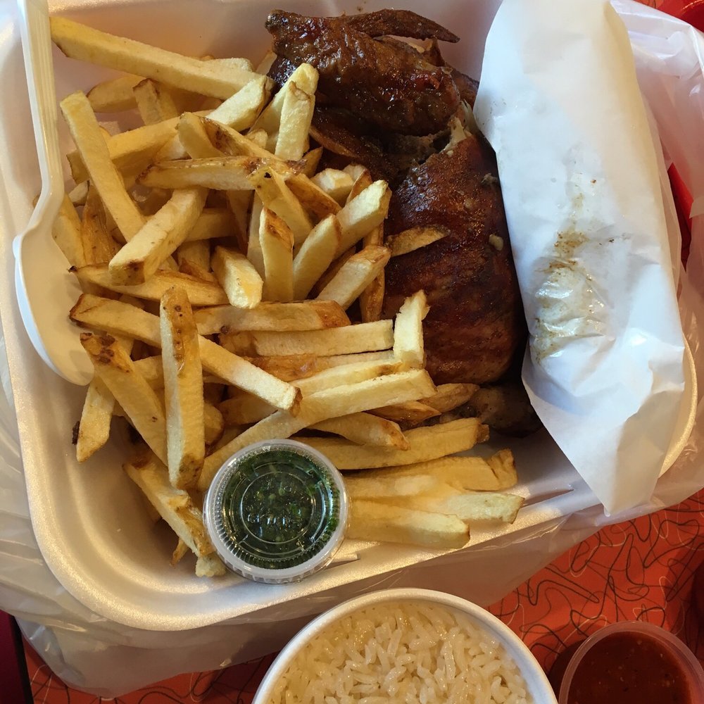 Pollo Mania - Half a chicken. Huge portion! Enough for 2. $9.25 - Peruvian Near Me - El Monte, California
