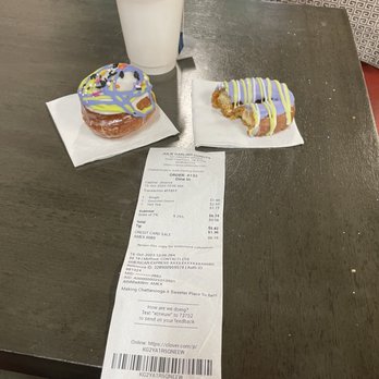 Julie Darling Donuts - Ice Caked and banana split Donuts and Hot English tea - Donuts Near Me - Chattanooga, Tennessee