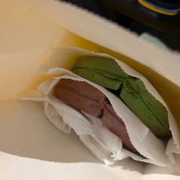 pandan and black sesame waffle pandan and black sesame waffle