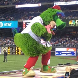 Event Tickets Center - Mascot for the Phillies having some fun.
