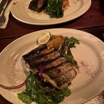 Hartwood - Top - Arrachera Angus "Steak" Bottom - Fillet de Robalo "Sea bass" - Mexican Near Me - Tulum, ROO Hartwood - Top - Arrachera Angus "Steak" Bottom - Fillet de Robalo "Sea bass" - Mexican Near Me - Tulum, ROO