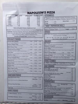 Menu photo 1 Napoleon's Pizza Parma, OH