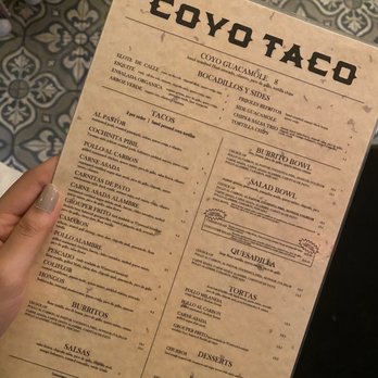 Coyo Taco - Menu - Mexican Near Me - Miami, Florida