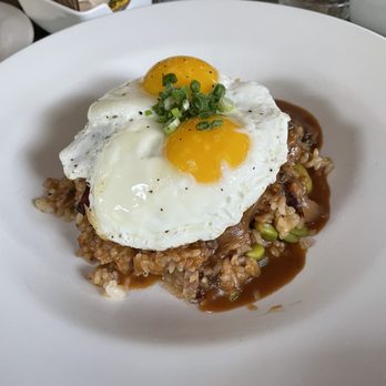 Basalt - Loco Moco with bacon fried rice - New American Near Me - Honolulu, Hawaii Basalt - Loco Moco with bacon fried rice - New American Near Me - Honolulu, Hawaii