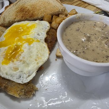 The Slippery Deck - Chicken Fried steak (food gravy) - Breakfast & Brunch Near Me - Westport, Washington The Slippery Deck - Chicken Fried steak (food gravy) - Breakfast & Brunch Near Me - Westport, Washington