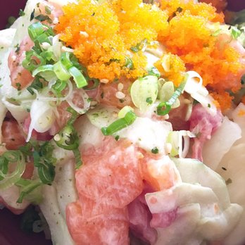 Poki Ya - Reg bowl 2 salmon 1 tuna- good - Seafood Near Me - Orange, California Poki Ya - Reg bowl 2 salmon 1 tuna- good - Seafood Near Me - Orange, California